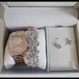 Folio Women's Rose Gold Watch, Bracelet & Earrings Gift Set​